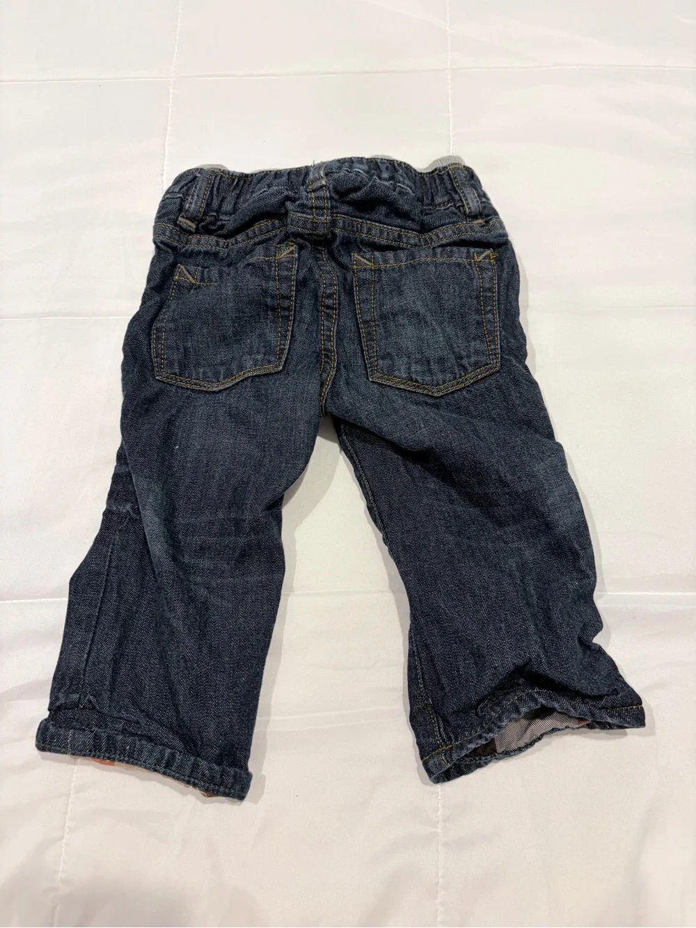 GAP Dark Blue Toddler Jeans Flannel Lines with Elastic Waistband